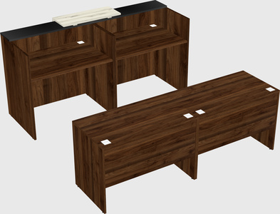 Shared u-shaped reception desks
