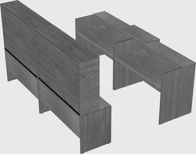 Shared u-shaped reception desks
