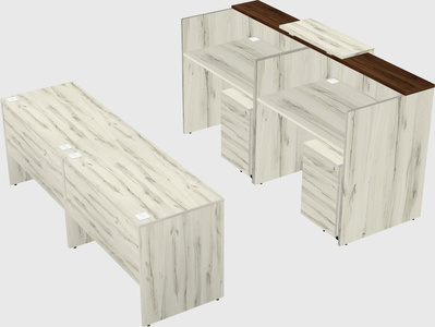 Shared u-shaped reception desks