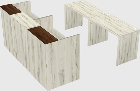 Shared u-shaped reception desks