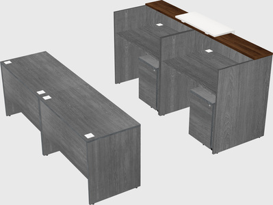 Shared u-shaped reception desks