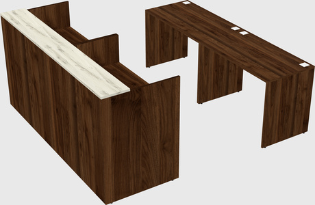 Shared u-shaped reception desks