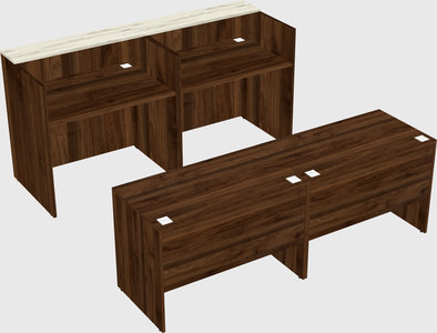 Shared u-shaped reception desks