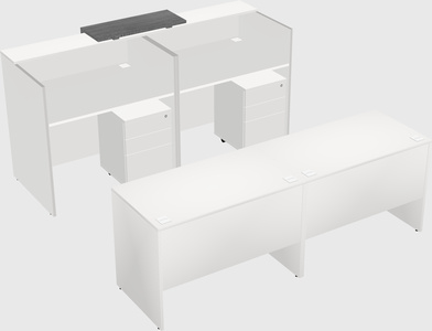Shared u-shaped reception desks