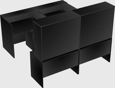 Shared u-shaped reception desks