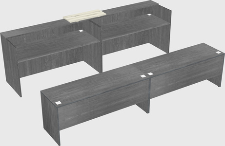 Shared u-shaped reception desks