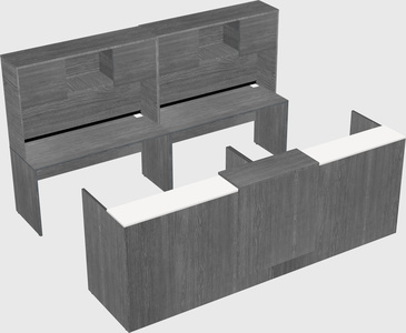Shared u-shaped reception desks