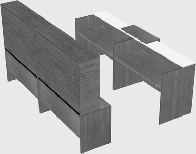 Shared u-shaped reception desks