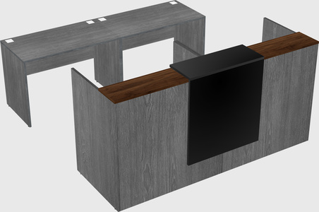 Shared u-shaped reception desks