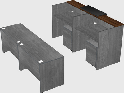 Shared u-shaped reception desks