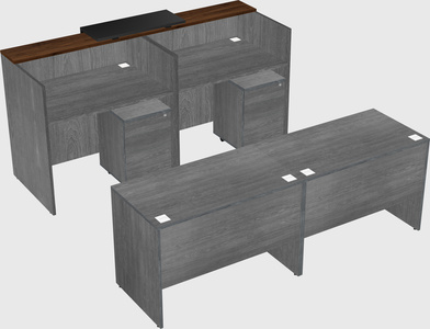 Shared u-shaped reception desks