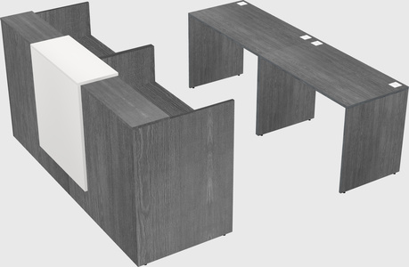 Shared u-shaped reception desks