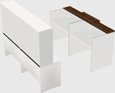 Shared u-shaped reception desks