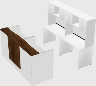 Shared u-shaped reception desks