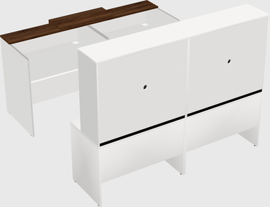 Shared u-shaped reception desks