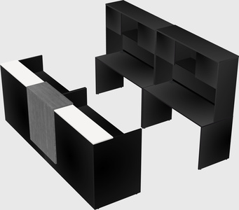 Shared u-shaped reception desks