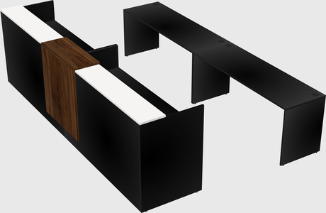 Shared u-shaped reception desks