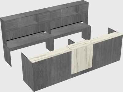 Shared u-shaped reception desks