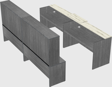Shared u-shaped reception desks