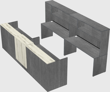 Shared u-shaped reception desks