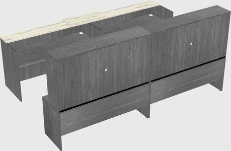 Shared u-shaped reception desks