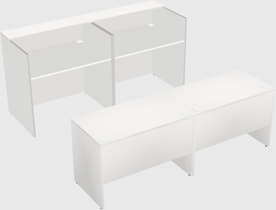 Shared u-shaped reception desks