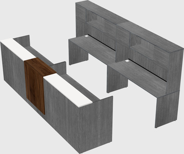 Shared u-shaped reception desks