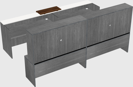 Shared u-shaped reception desks
