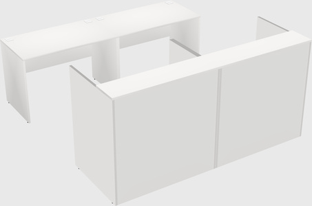 Shared u-shaped reception desks