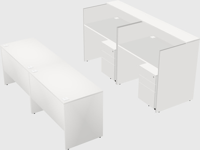 Shared u-shaped reception desks