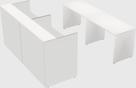 Shared u-shaped reception desks