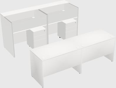 Shared u-shaped reception desks