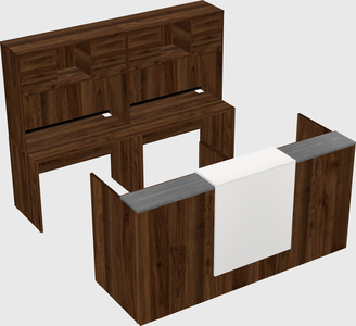 Shared u-shaped reception desks