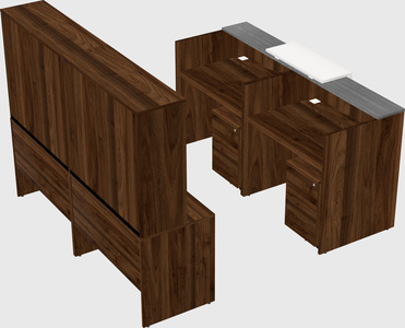 Shared u-shaped reception desks