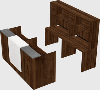 Shared u-shaped reception desks