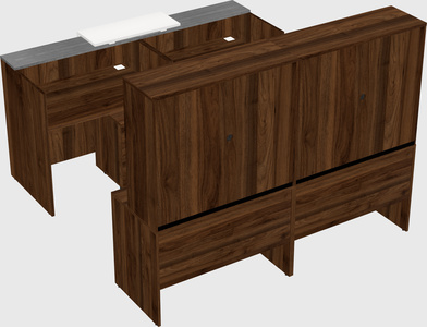 Shared u-shaped reception desks