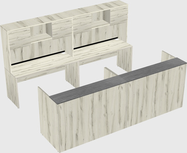 Shared u-shaped reception desks
