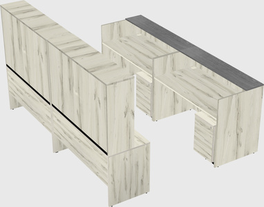 Shared u-shaped reception desks