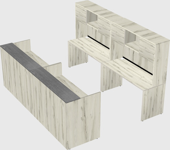 Shared u-shaped reception desks