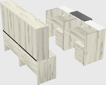 Shared u-shaped reception desks