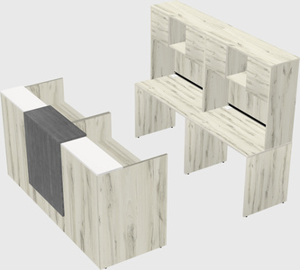 Shared u-shaped reception desks