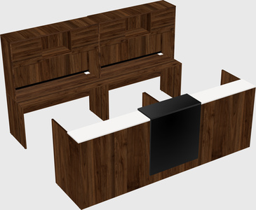 Shared u-shaped reception desks