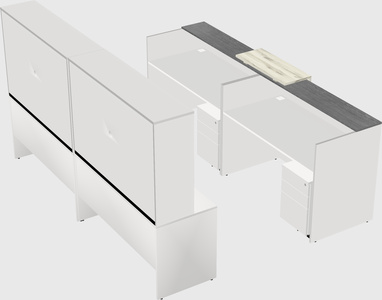 Shared u-shaped reception desks