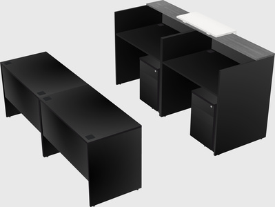 Shared u-shaped reception desks