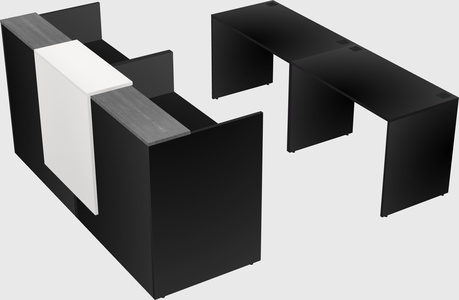 Shared u-shaped reception desks