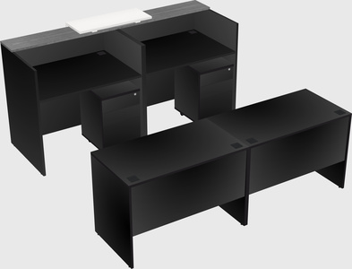 Shared u-shaped reception desks