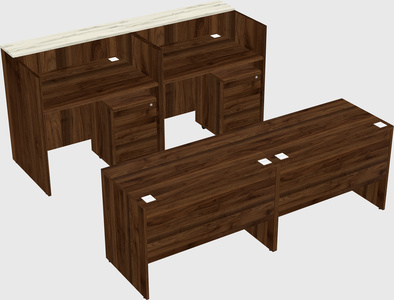 Shared u-shaped reception desks
