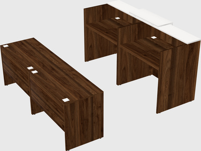 Shared u-shaped reception desks