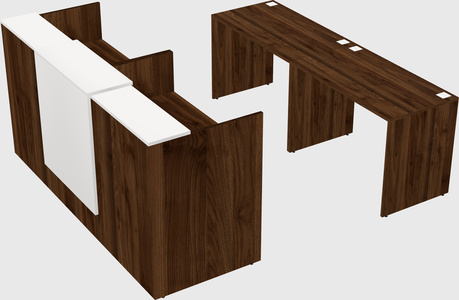 Shared u-shaped reception desks