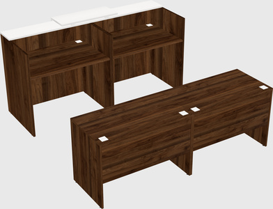 Shared u-shaped reception desks